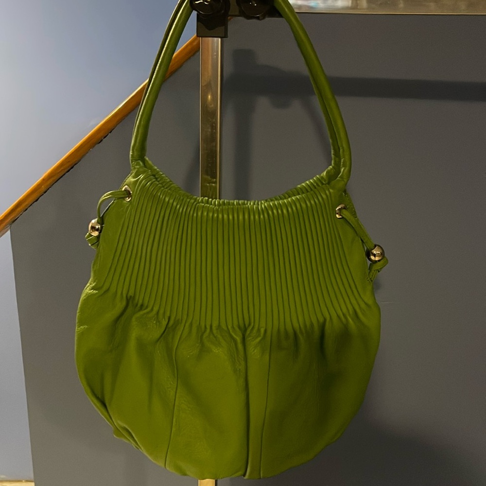 Bodhi green leather shoulder bag